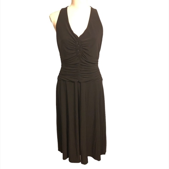 EVAN-PICONE Dress Women's Size 10 Black Sleeveless Halter Sequin Design - Picture 1 of 10